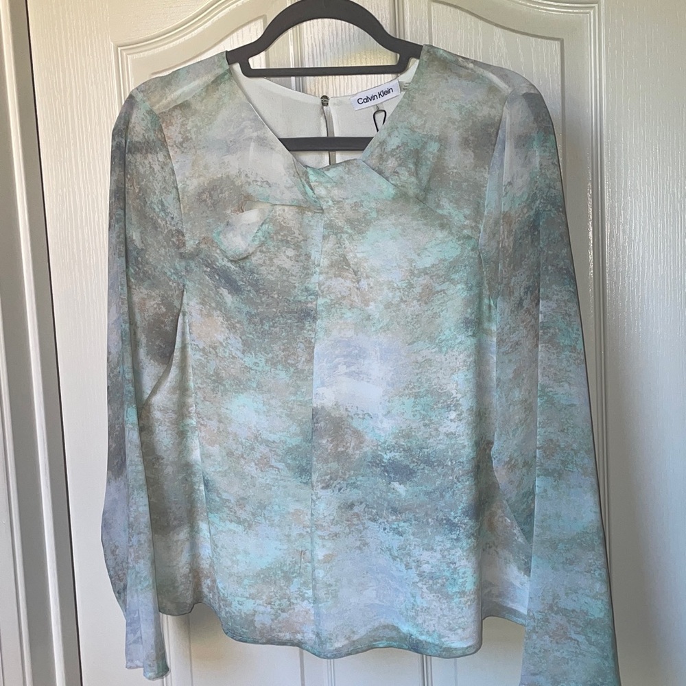 *NEW*Calvin Klein Women's Pastel Print Blouse